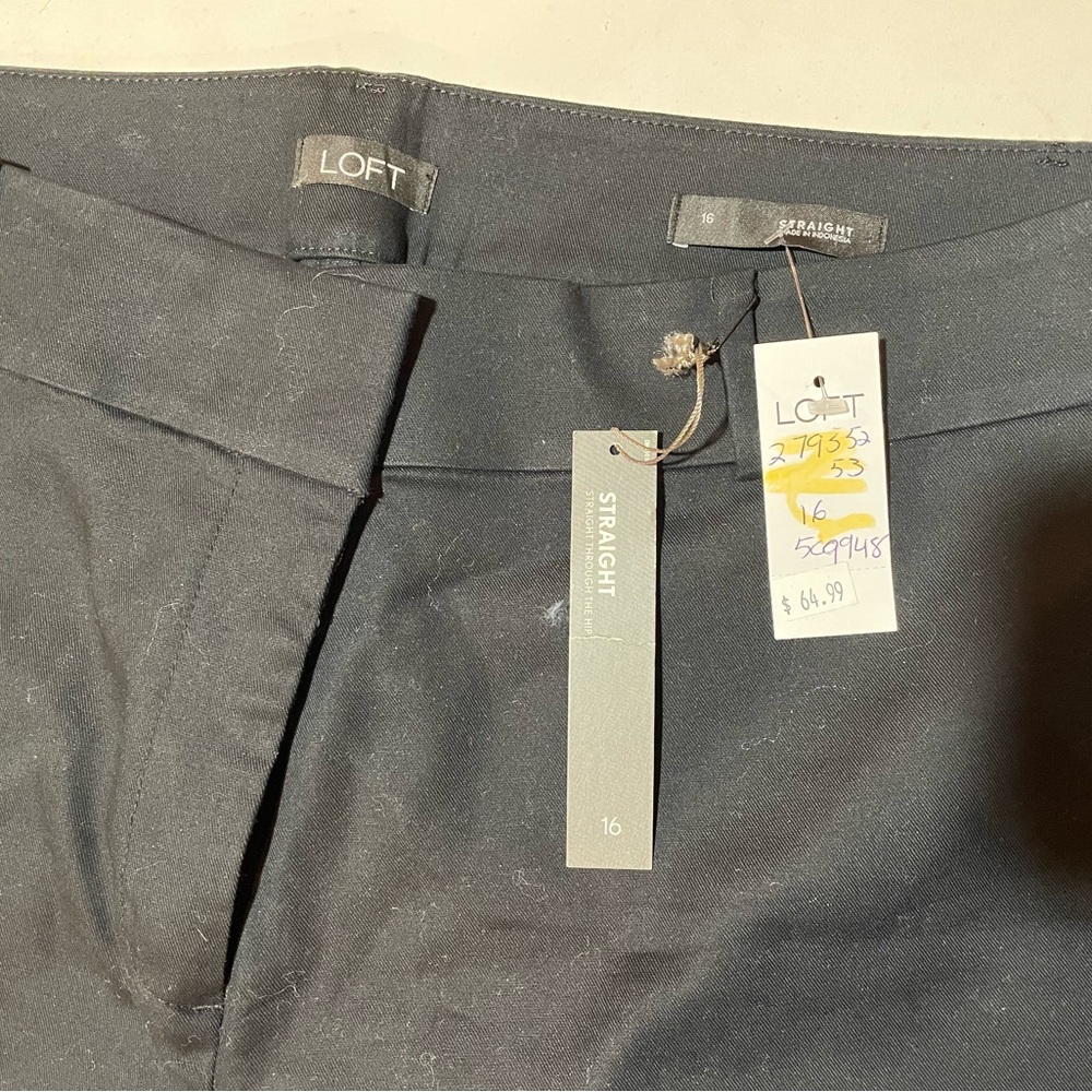 LOFT Straight Black Pants - Classic Tailored Fit